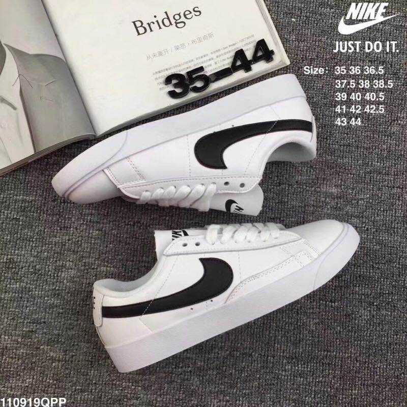 New Women Nike Blazer Low Black White Shoes